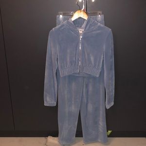 velvet blue soft tracksuit